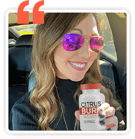 Smiling CitrusBurn customer holding a bottle of CitrusBurn capsules