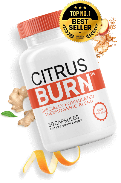 CitrusBurn supplement bottle representing the formula's six areas of support